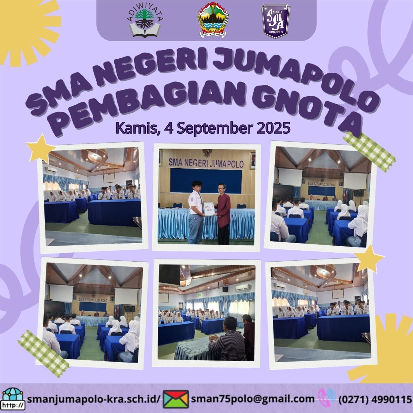 SMA NEGERI JUMAPOLO DISTRIBUSIKAN BANTUAN GNOTA UNTUK 35 SISWA
