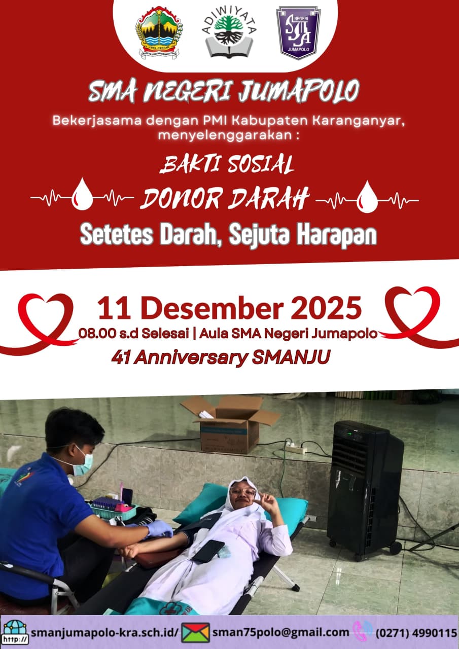 SMA NEGERI JUMAPOLO GELAR DONOR DARAH SAMBUT HUT KE-41 TAHUN 2025