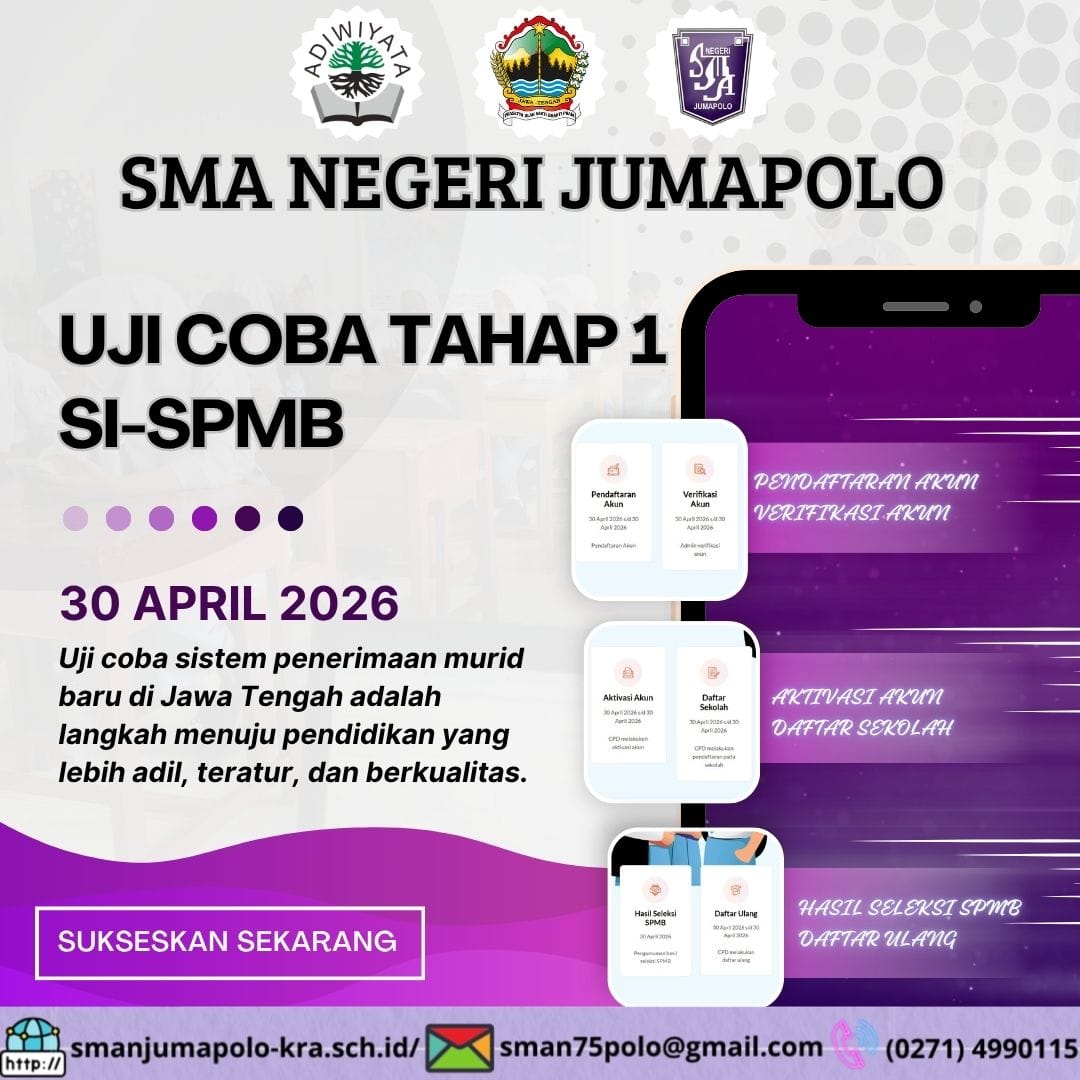 SMA NEGERI JUMAPOLO LAKSANAKAN UJI COBA MASSAL SI-SPMB 2026 SECARA DARING